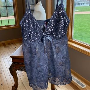 😍 Black Sequin & Lace Nighty Top 😍